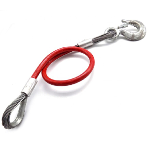WIRE ROPE SLING WITH PRESSED LOOP AND SAFETY EYE HOOK